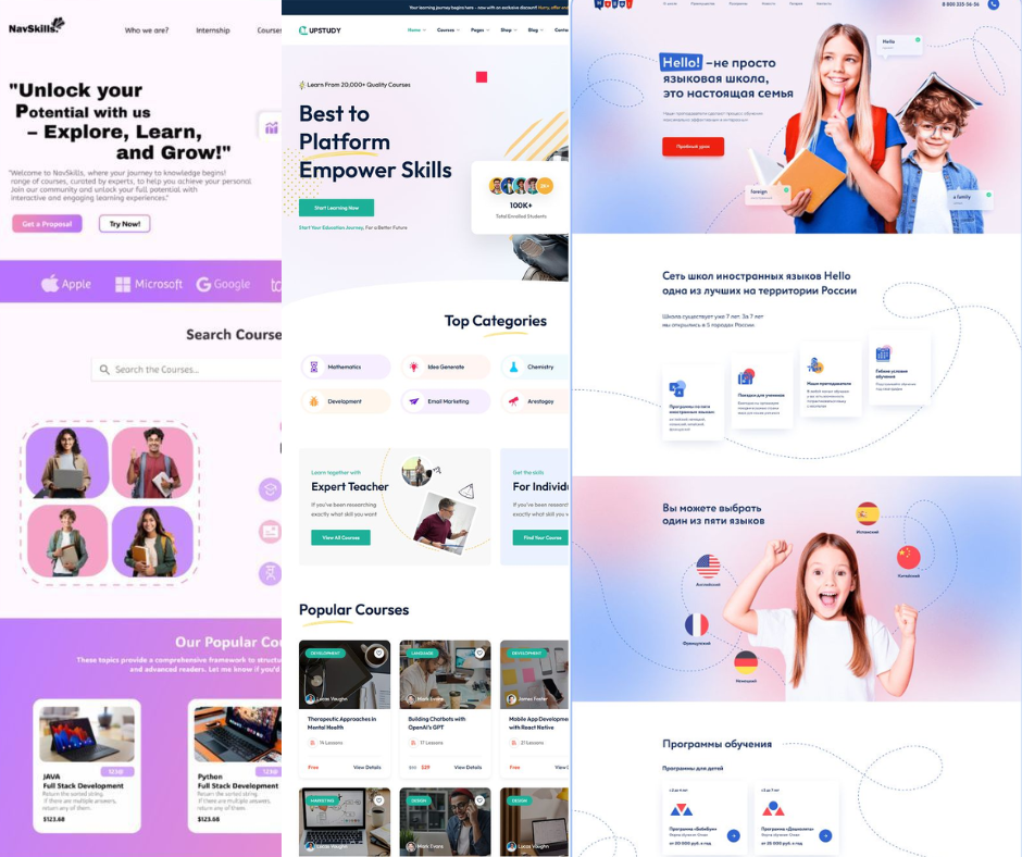 landing page - education